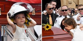 Seu pai morreu nos incêndios da Austrália e ela o homenageou usando seu chapéu de bombeiro