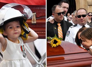 Seu pai morreu nos incêndios da Austrália e ela o homenageou usando seu chapéu de bombeiro