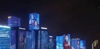 China projeta em seus edifícios os rostos de médicos que atuam no combate ao coronavírus