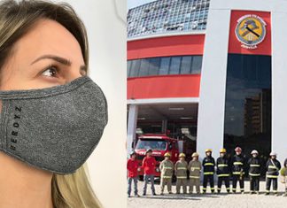 Contra Coronavírus, grife de bombeiros voluntários lança máscara reutilizável