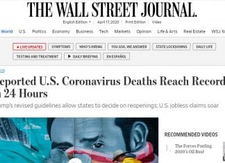EUA registra 4591 vidas perdidas nas últimas 24 horas, segundo dados da Universidade Johns Hopkins