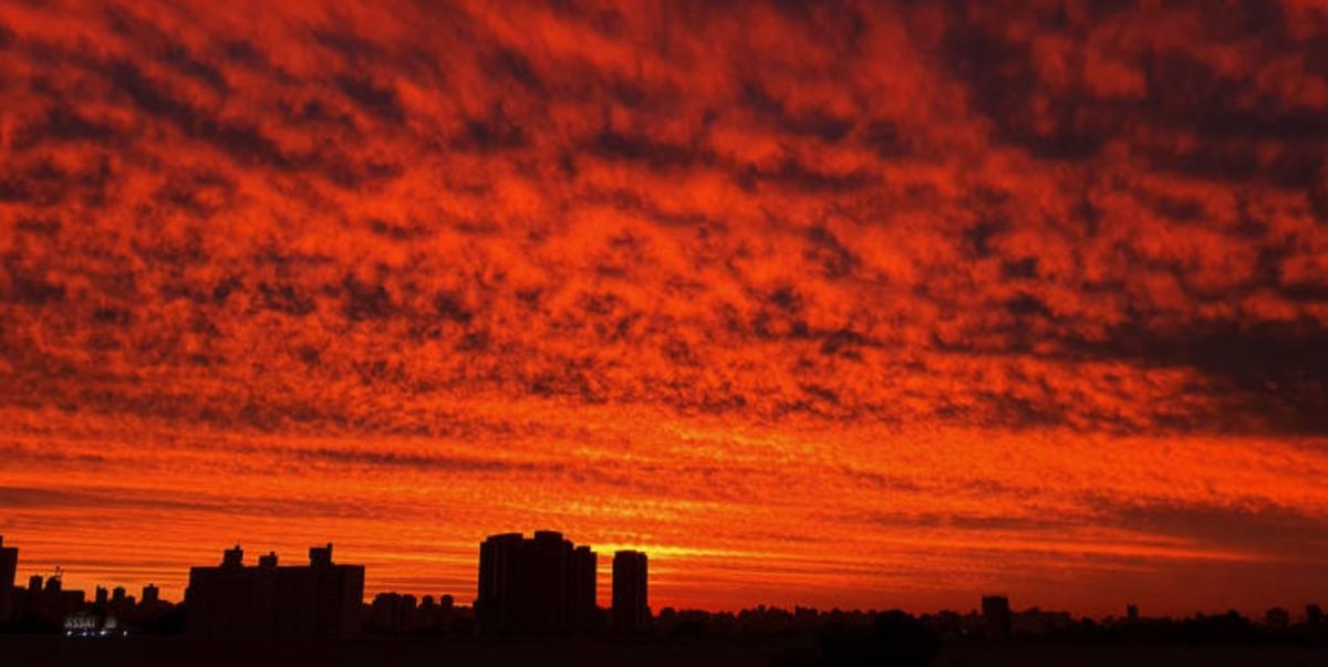 contioutra.com - Confira as mais belas imagens do pôr do sol de São Paulo no dia 14 de abril