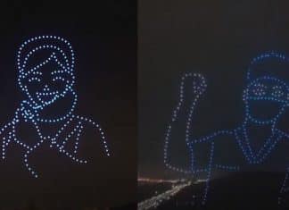 Balé com 300 drones presta homenagem a profissionais da saúde chineses (vídeo)