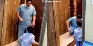 Enfermeiro chora por não poder abraçar o filho durante a pandemia de COVID-19