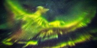 Vejam as imagens do dia em que a Aurora Boreal apresentou-se em forma de Fênix