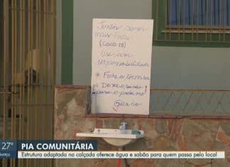Morador instala pia comunitária na calçada de casa para incentivar higiene pessoal durante pandemia