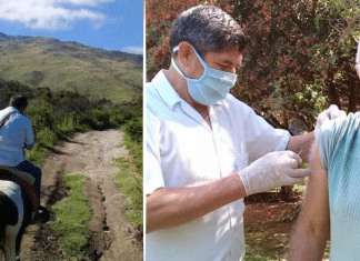 Enfermeiro viaja com seu cavalo para vacinar idosos que vivem nas montanhas.
