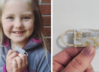 Garotinha faz mini máscara facial para proteger sua fada do dente.