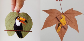 Artista borda aves brasileiras em folhas secas. Os resultados são lindos!