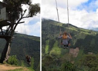 O temido balanço no fim do mundo que tem vista para um enorme vulcão