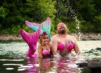 Aniversariante pede que pai use fantasia de sereia e ele não consegue negar; as fotos ficaram incríveis!