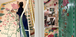 Durante a quarentena, artista francesa transforma todas as paredes de sua casa com lindas pinturas
