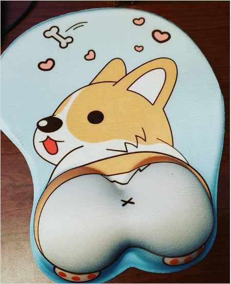 contioutra.com - Apaixone-se pelo mousepad com apoio de pulso no formato de um bumbum de cachorrinho