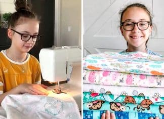 Menina de 11 anos produz milhares de máscaras e centenas de cobertores para crianças de baixa renda