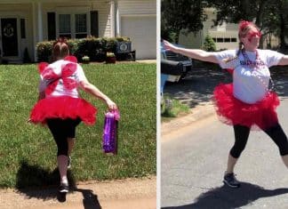 ‘Fadas do vinho’ têm oferecido bebidas e guloseimas a vizinhos durante a quarentena para fazê-los sorrir