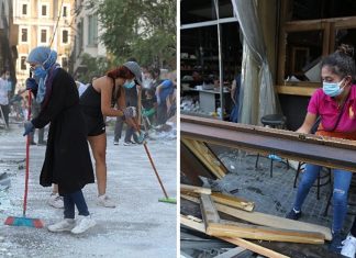 Jovens do Líbano saem às ruas para limpar e reconstruir Beirute; confira fotos.
