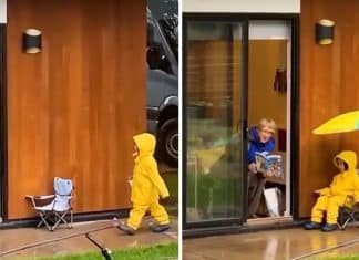 Todos os dias esse pequeno visita a avó para lerem uma história, sempre mantendo a distância necessária.