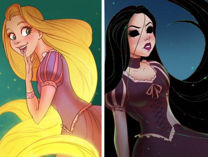 contioutra.com - É assim que as princesas da Disney seriam se fossem vilãs. A Moana ficou assustadora!