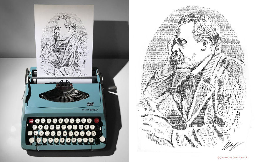 contioutra.com - Conheça este artista que desenha com uma máquina de escrever. Os resultados são impressionantes!