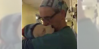 Assista vídeo de veterinário confortando cachorrinha que chorava muito após cirurgia. Um momento único!