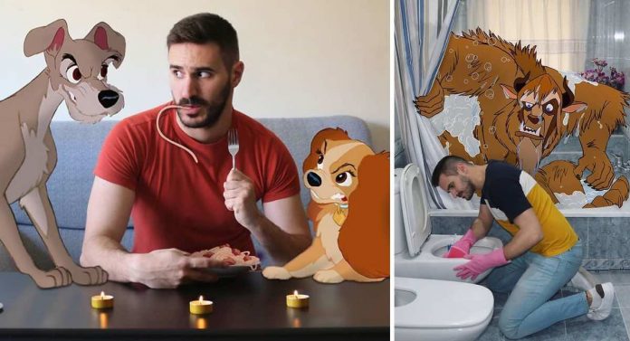 Artista coloca personagens da Disney em suas fotos para trazê-los à vida real. Muito divertido!