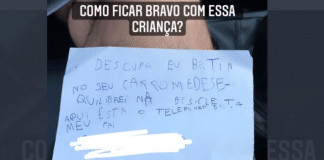 Bilhete de menino que caiu de bicicleta e riscou carro viraliza na internet