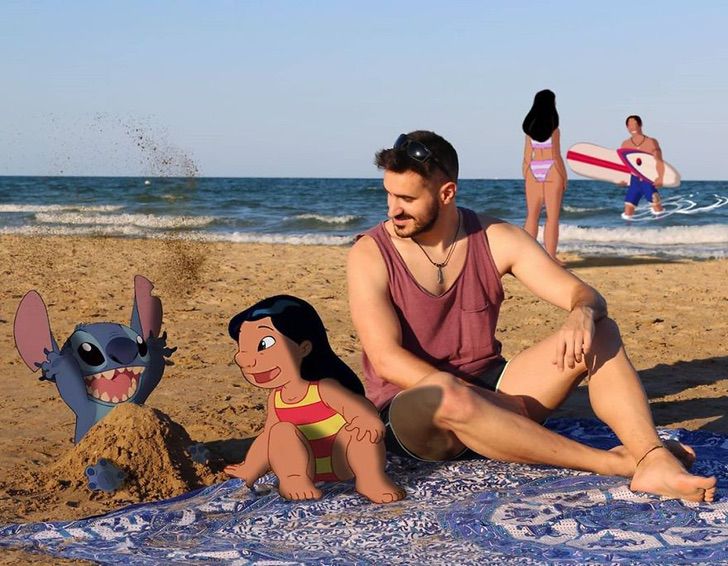 contioutra.com - Artista coloca personagens da Disney em suas fotos para trazê-los à vida real. Muito divertido!