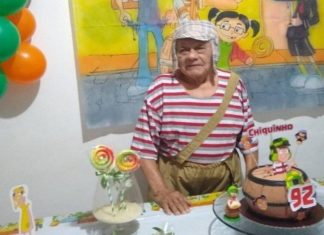 Vovô de 92 anos realiza sonho de festa de aniversário com o tema “Chaves” e viraliza na web