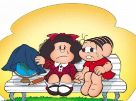 Mônica consola Mafalda em homenagem ao cartunista Quino, falecido nesta quarta-feira