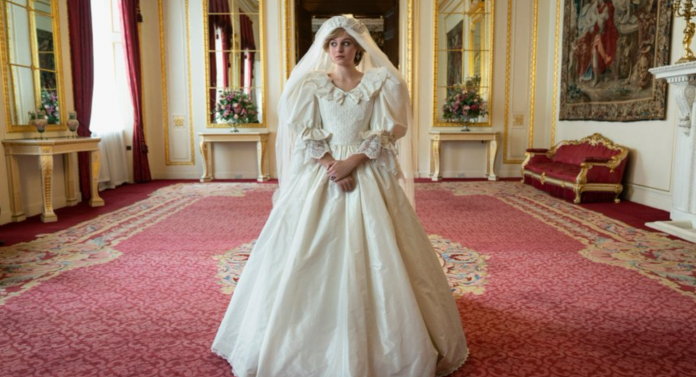 The Crown presenteia fãs com a primeira imagem da Princesa Diana em seu icônico vestido de noiva