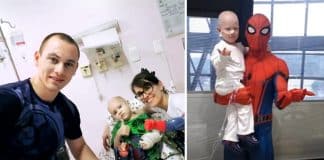 Papai se veste de Homem-Aranha para comemorar o transplante de sucesso de seu filho. “O doador fui eu”, conta.