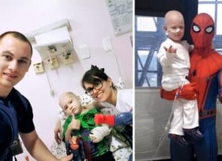Papai se veste de Homem-Aranha para comemorar o transplante de sucesso de seu filho. “O doador fui eu”, conta.