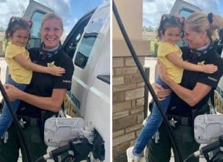 Garotinha reencontra e reconhece a policial que salvou a sua vida. Foi um encontro emocionante!