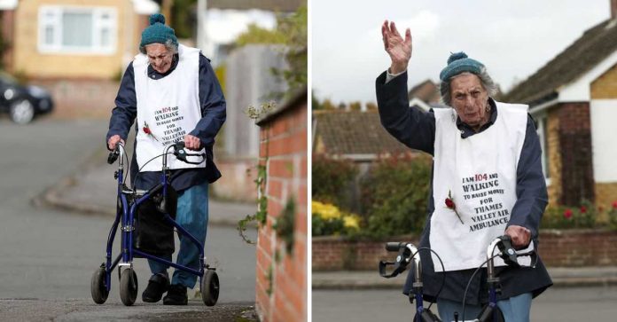 “Ela é muito competitiva”: Vovó de 104 anos busca arrecadar fundos caminhando uma maratona.