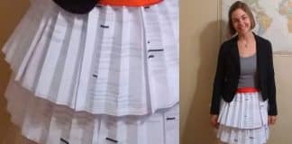 Estudante defende dissertação usando saia feita de cartas de rejeição para ‘normalizar o fracasso’