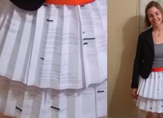 Estudante defende dissertação usando saia feita de cartas de rejeição para ‘normalizar o fracasso’