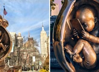 Escultura tem feito pais refleteirem sobre o uso cada vez mais precoce da tecnologia