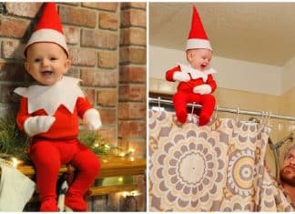 Papai conquista a internet com fotos fofas de seu bebê vestido de duende