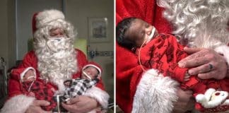 Enfermeiro se veste de Papai Noel e visita bebês prematuros. Amor em tempos difíceis.