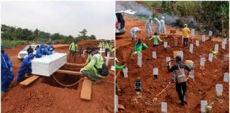 Na Indonésia, pessoas que não usam máscaras são forçadas a cavar sepulturas das vítimas