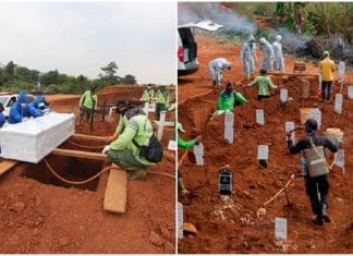 Na Indonésia, pessoas que não usam máscaras são forçadas a cavar sepulturas das vítimas