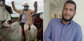 Prefeito de cidade baiana reduz o próprio salário em 92% e surge na posse montado em boi