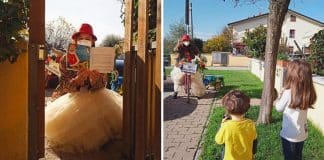 Professora percorre por sua cidade com uma bicicleta colorida para ler histórias e alegrar os pequenos