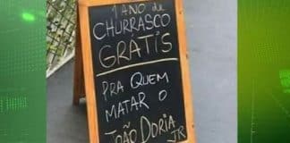 Comerciante é detido após oferecer um ano de churrasco a quem tirar a vida do governador de SP