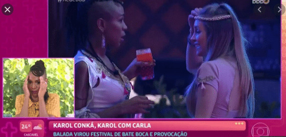 contioutra.com - Karol Conk&aacute; diz a Ana Maria Braga que &eacute; a nova Carminha e que se arrepende de ter entrado no BBB21