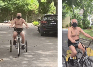 Ary Fontoura esbanja vitalidade andando de triciclo. Confira.