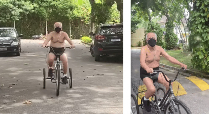 Ary Fontoura esbanja vitalidade andando de triciclo. Confira.