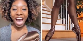 Bailarina se emociona em vídeo ao receber sapatos da cor de sua pele