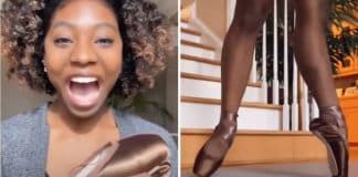 Bailarina se emociona em vídeo ao receber sapatos da cor de sua pele
