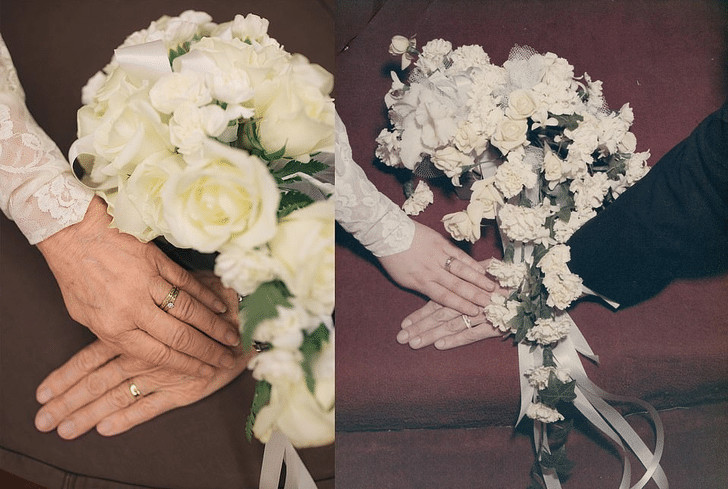 contioutra.com - Casal comemora 50 anos de casamento recriando a sess&atilde;o de fotos que fizeram em 1971